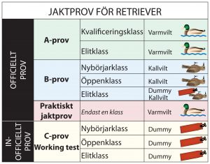 Jaktprovsklasser för retriever